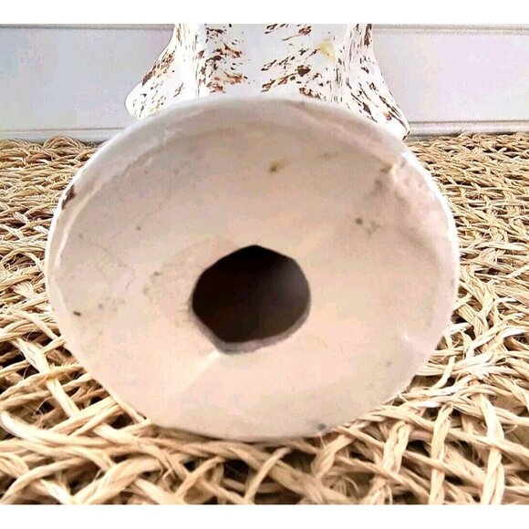 Vintage Umbrella Hat Pin Holder, Brown Speckled Porcelain, EUC - Picture 6 of 8